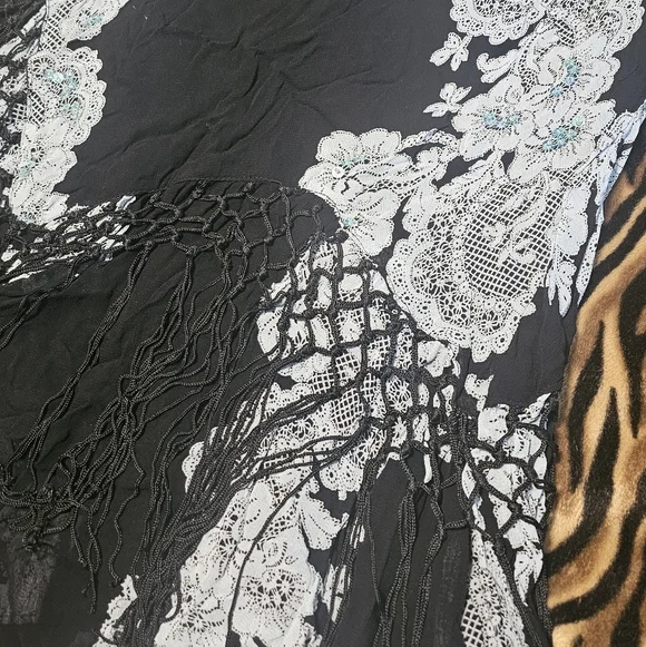 Dress Barn Vintage Lace/Fringe/Beaded Midi Skirt - Picture 4 of 6